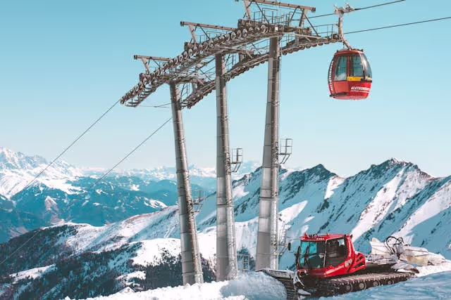 Ski lift and mountain view at an Echigo-Yuzawa resort